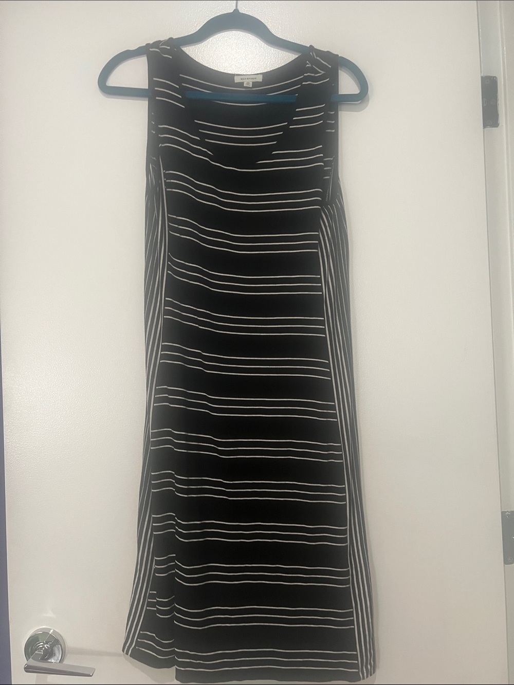 Max Studio Black and White Striped Midi Dress XS